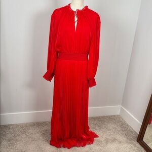 Alice + Olivia Vibrant Red Long Sleeve Dress